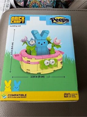 Brick Craft Peeps Blue Bunny Building Set - Pastel Blue & Yellow set of 2